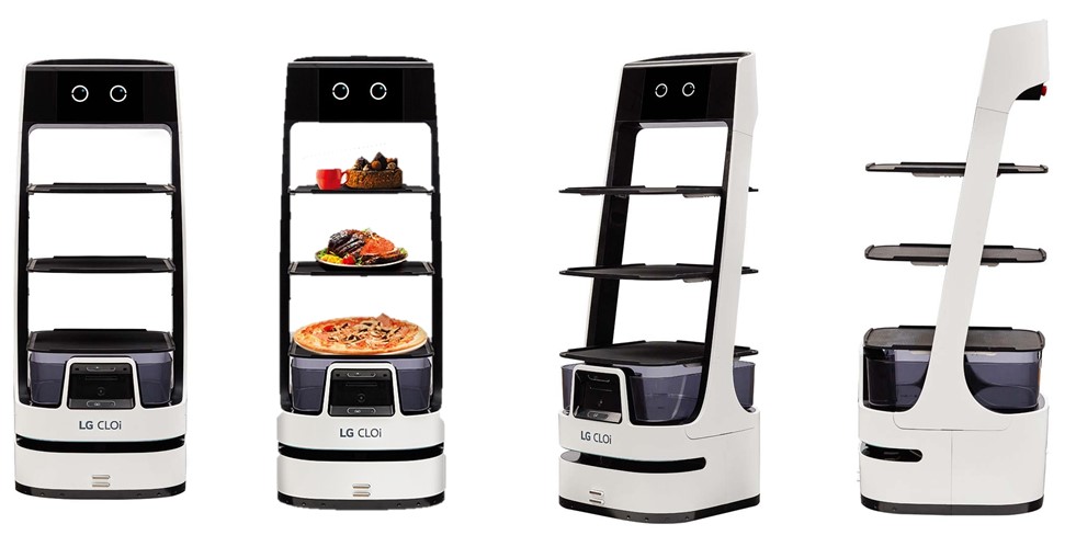 写真:food-serving robot LG CLOi ServeBot